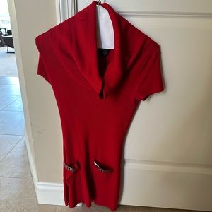 Women’s long fitted sweater with cowl neck